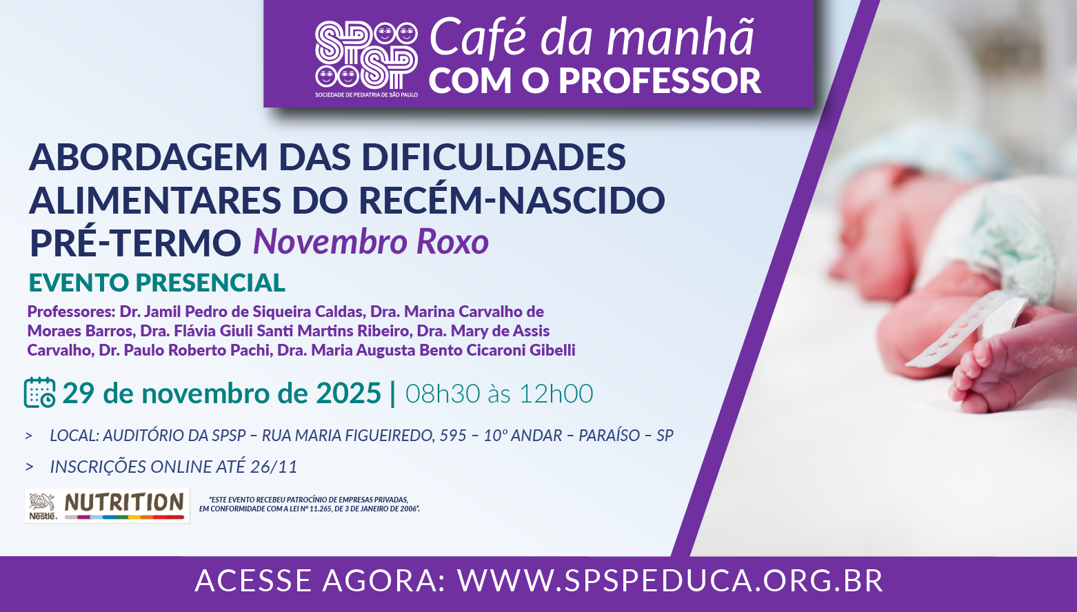 Abordagem das dificuldades alimentares do recém-nascido pré-termo - Novembro Roxo